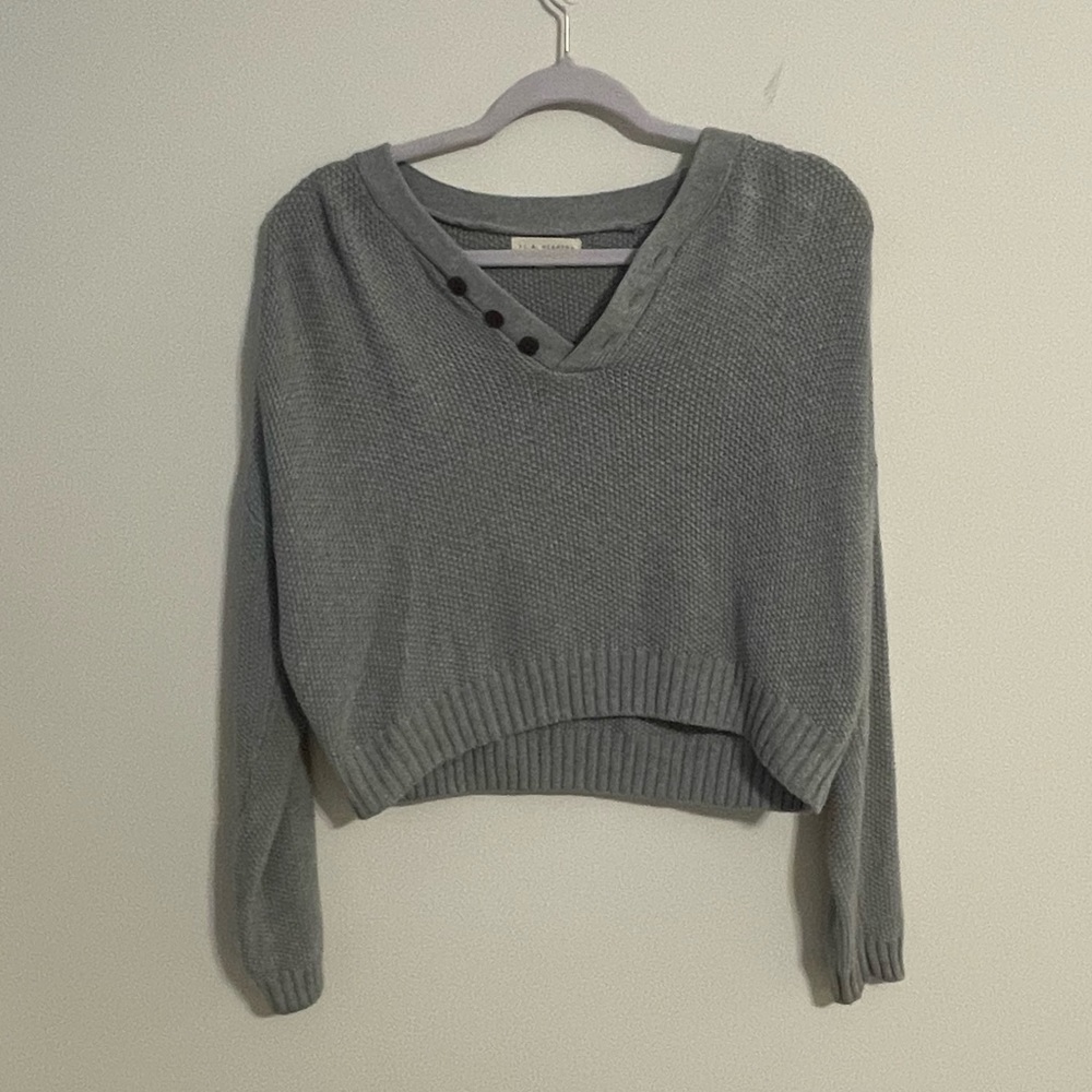 Grey Button Sweater
